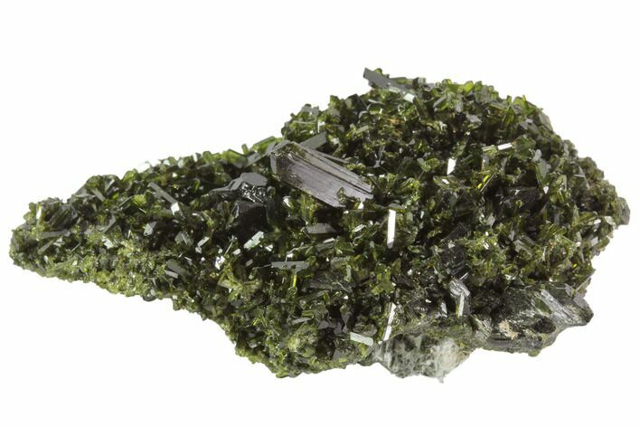 Lustrous Epidote Crystal Cluster with Actinolite - Pakistan #91991